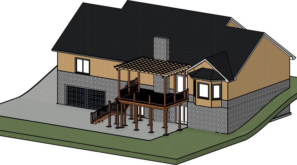 Gammon deck with pergola