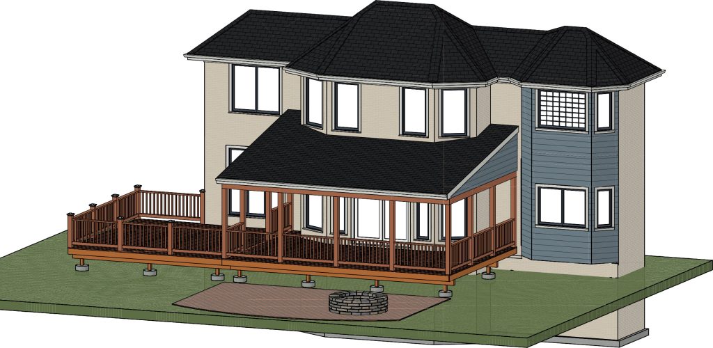 Covered deck rear