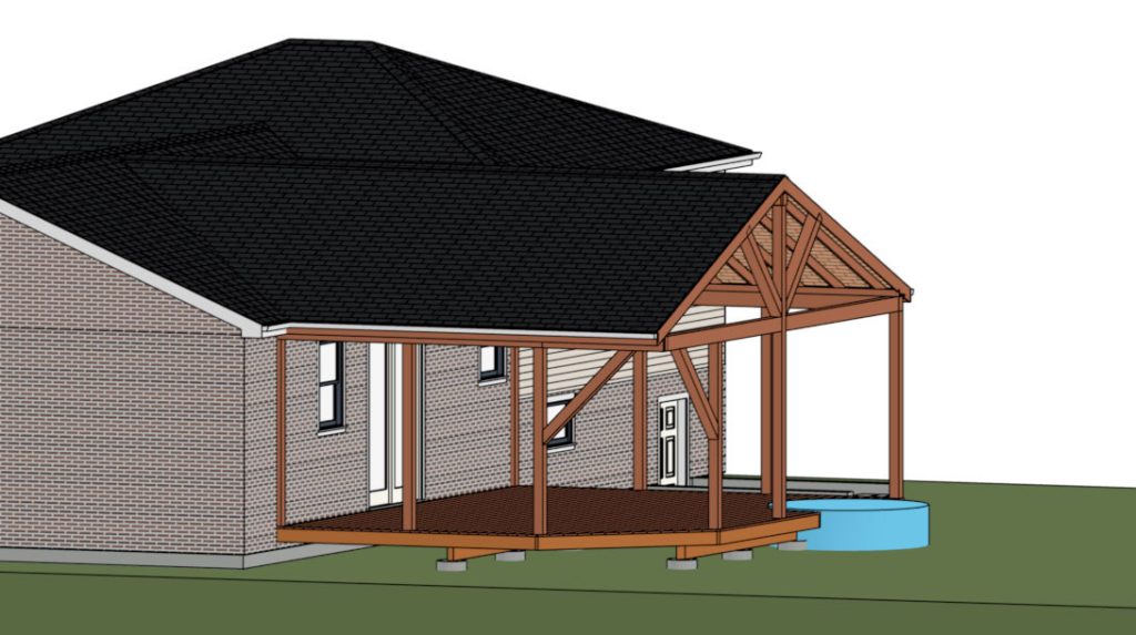 Deck with roof over