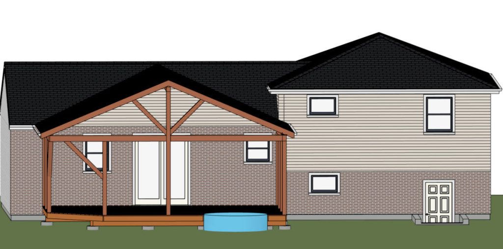 Deck with roof over