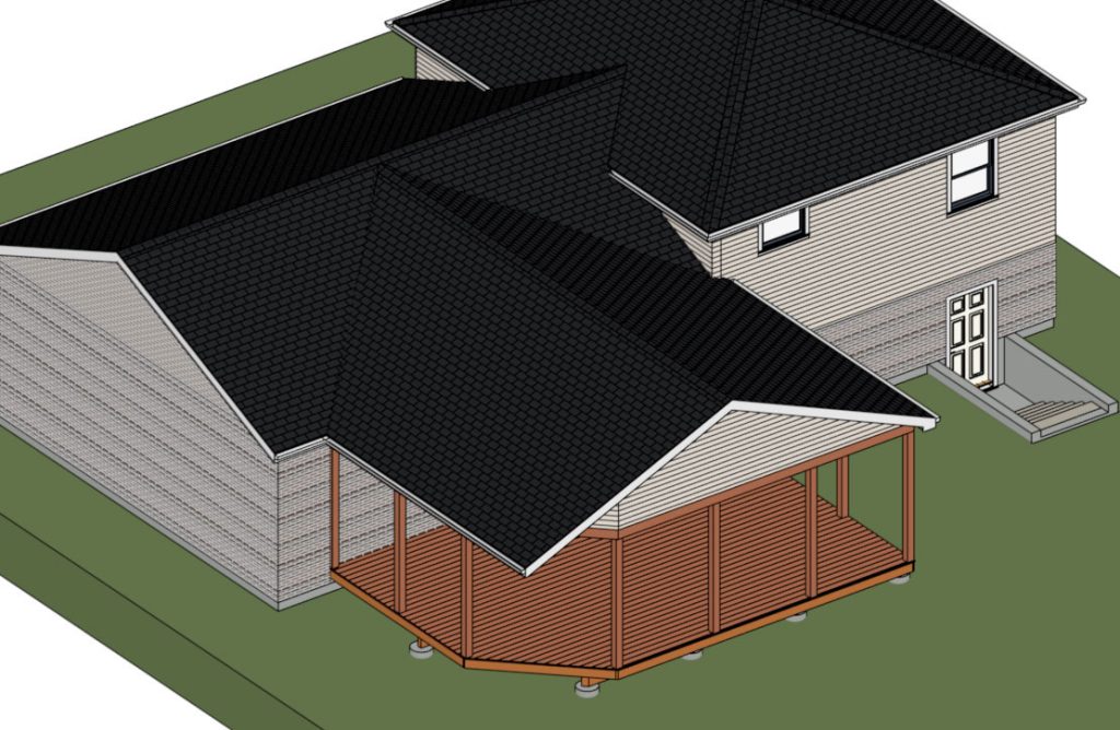 Deck with roof over